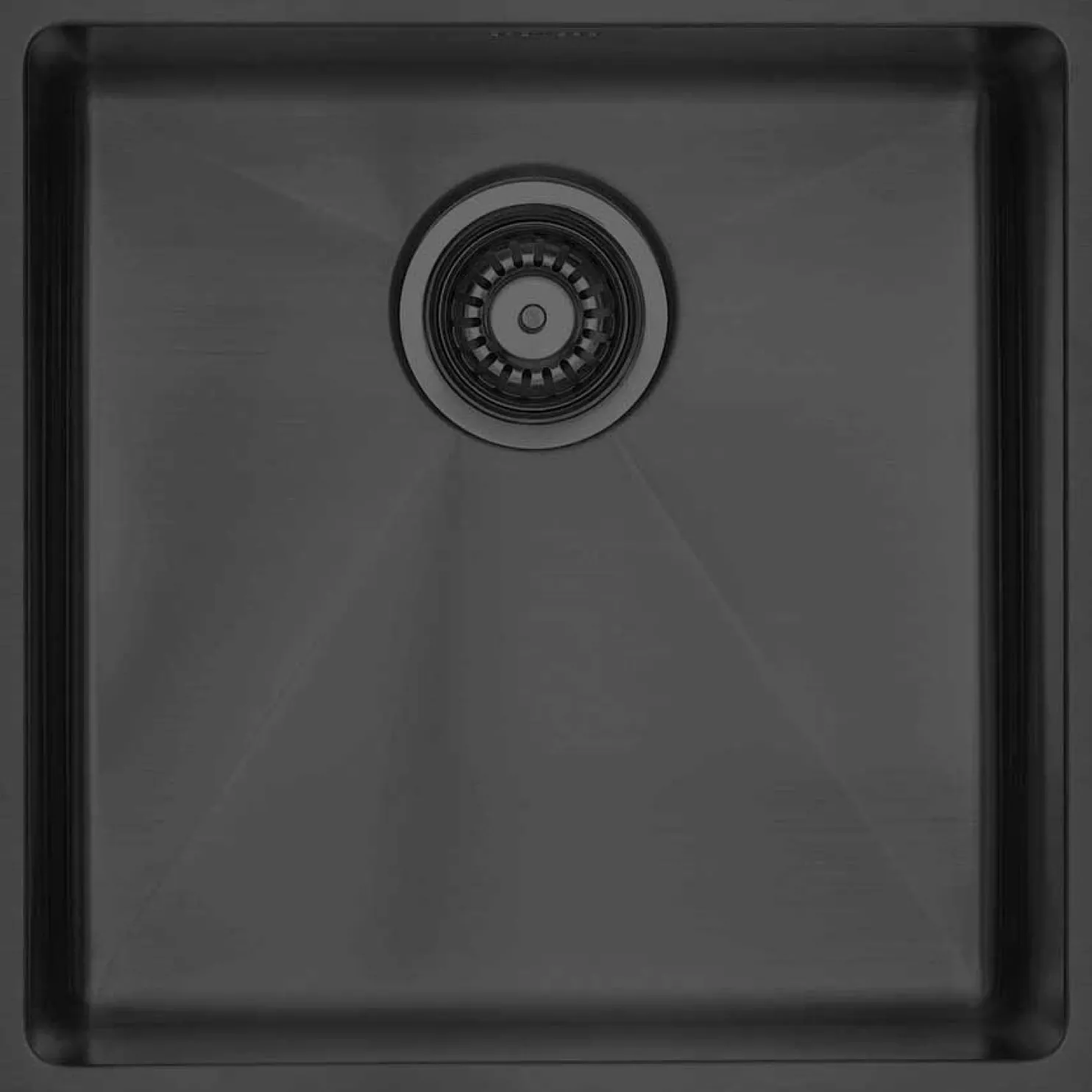 Keittiöallas Lavabo Kubus 400 Soft Shadow, 440x440mm, ruostumaton teräs PVD, musta kromi