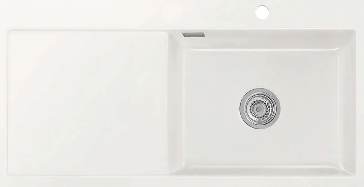 Keittiöallas Lavabo Mera 100 SL, 1000x510mm, oikea, keramiikka, valkoinen, eri pohjaventtiin värejä