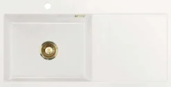 Keittiöallas Lavabo Mera 100 SL, 1000x510mm, vasen, keramiikka, valkoinen, eri pohjaventtiilin värejä