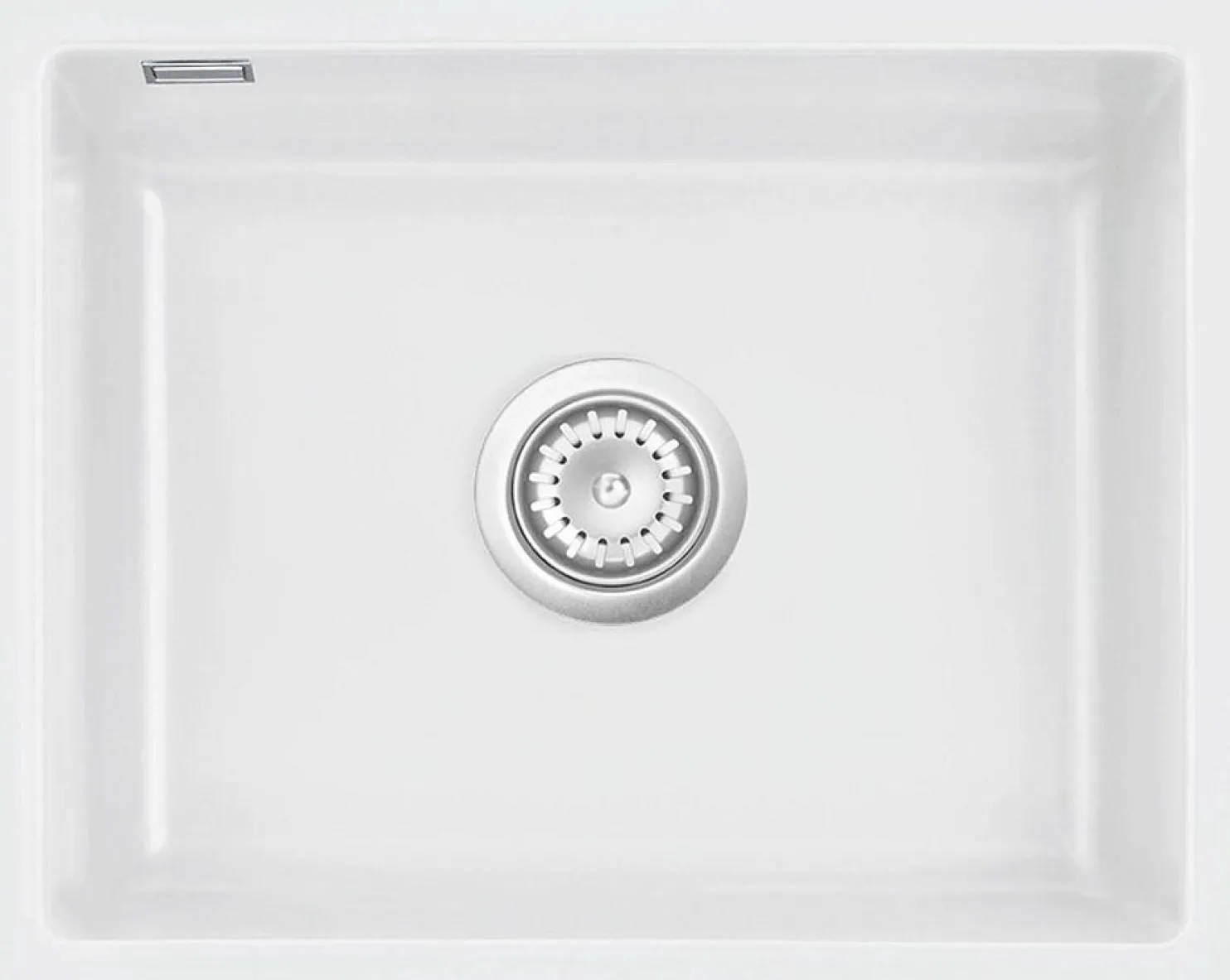 Keittiöallas Lavabo Mera 50 U, 556x441mm, keramiikka, valkoinen, eri pohjaventtiilin värejä
