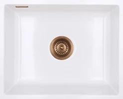 Keittiöallas Lavabo Mera 50 U, 556x441mm, keramiikka, valkoinen, eri pohjaventtiilin värejä