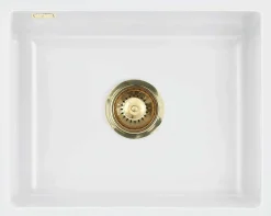 Keittiöallas Lavabo Mera 50 U, 556x441mm, keramiikka, mattavalkoinen, eri pohjaventtiilin värejä
