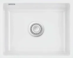 Keittiöallas Lavabo Mera 50 U, 556x441mm, keramiikka, mattavalkoinen, eri pohjaventtiilin värejä