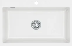Keittiöallas Lavabo Mera 80, 800x510mm, keramiikka, mattavalkoinen, eri pohjaventtiilin värejä