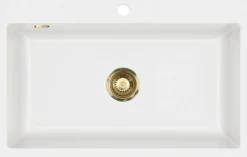 Keittiöallas Lavabo Mera 80, 800x510mm, keramiikka, mattavalkoinen, eri pohjaventtiilin värejä