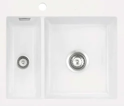 Keittiöallas Lavabo Mera 60, 595x510mm, keramiikka, valkoinen/kromi
