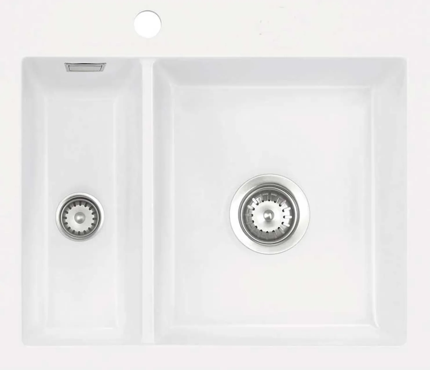Keittiöallas Lavabo Mera 60, 595x510mm, keramiikka, valkoinen/kromi