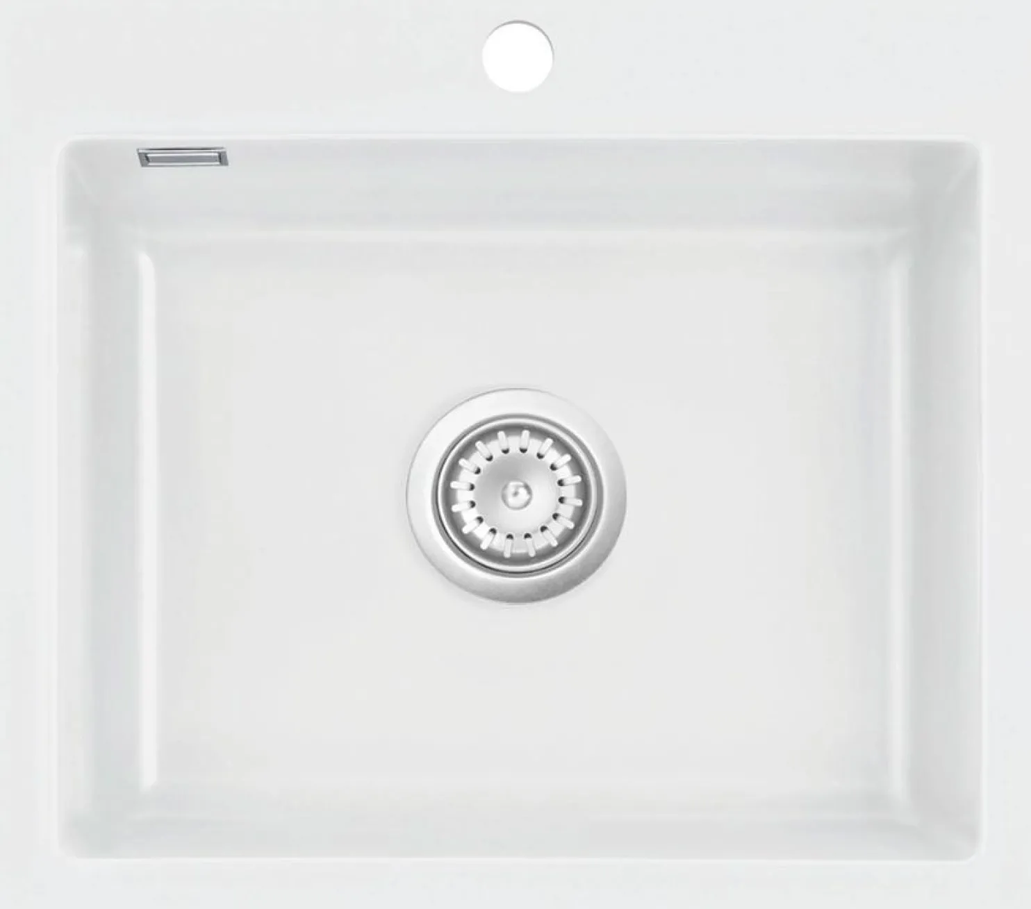 Keittiöallas Lavabo Mera 57, 575x510mm, keramiikka, valkoinen, eri pohjaventtiilin värejä
