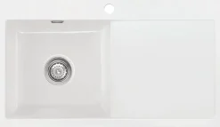 Keittiöallas Lavabo Mera 90, 900x510mm, vasen, keramiikka, valkoinen/kromi