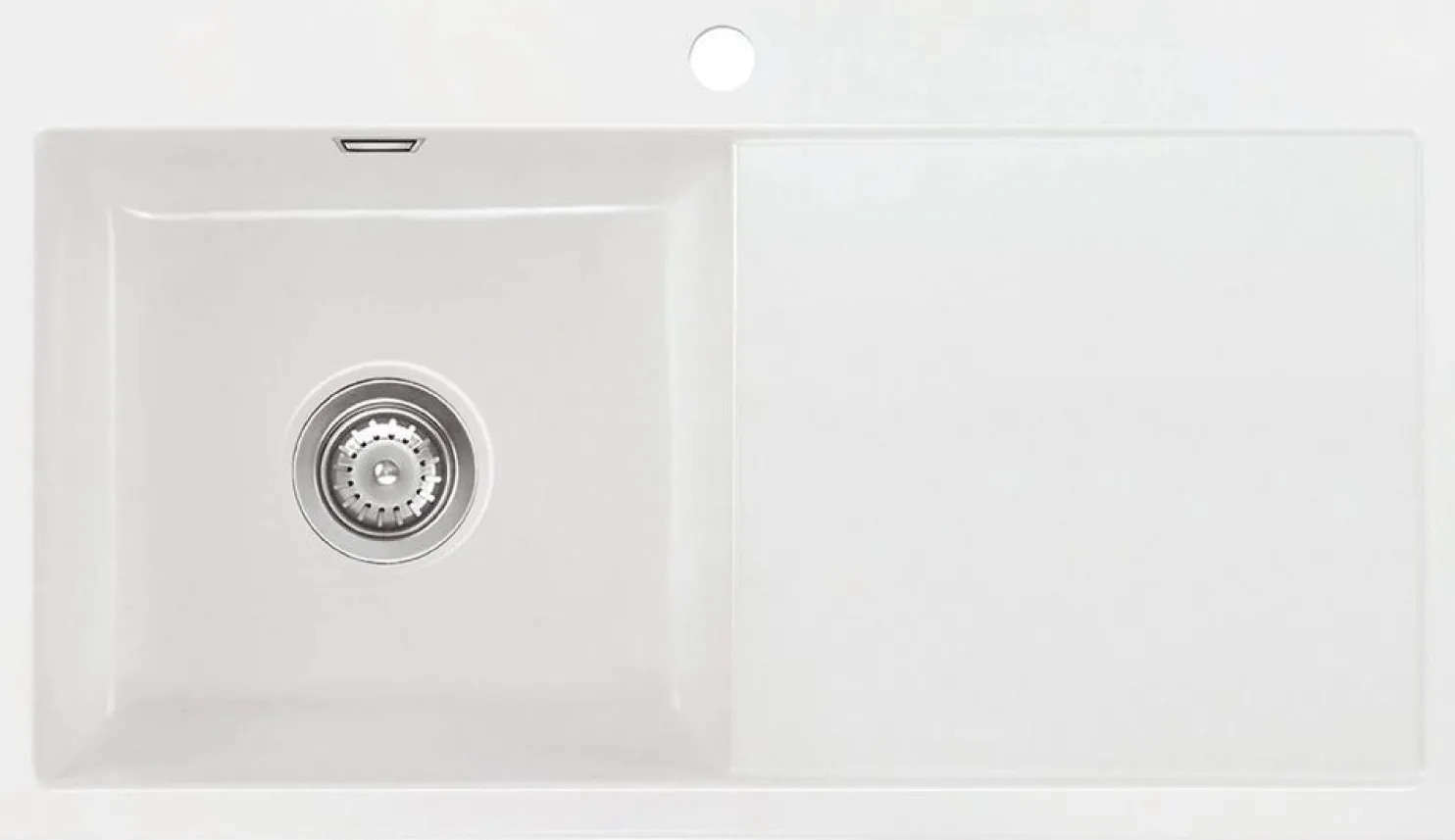 Keittiöallas Lavabo Mera 90, 900x510mm, vasen, keramiikka, valkoinen/kromi