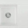 Keittiöallas Lavabo Mera 100 1½, 1000x510mm, vasen, keramiikka, valkoinen/kromi