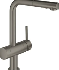 Keittiöhana Grohe Minta, APK-liitäntä, ulosvedettävä juoksuputki, brushed hard graphite
