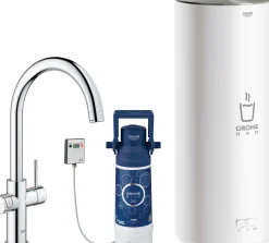 Keittiöhana Grohe Red Duo kromi, L-koon kuumavesivaraajalla
