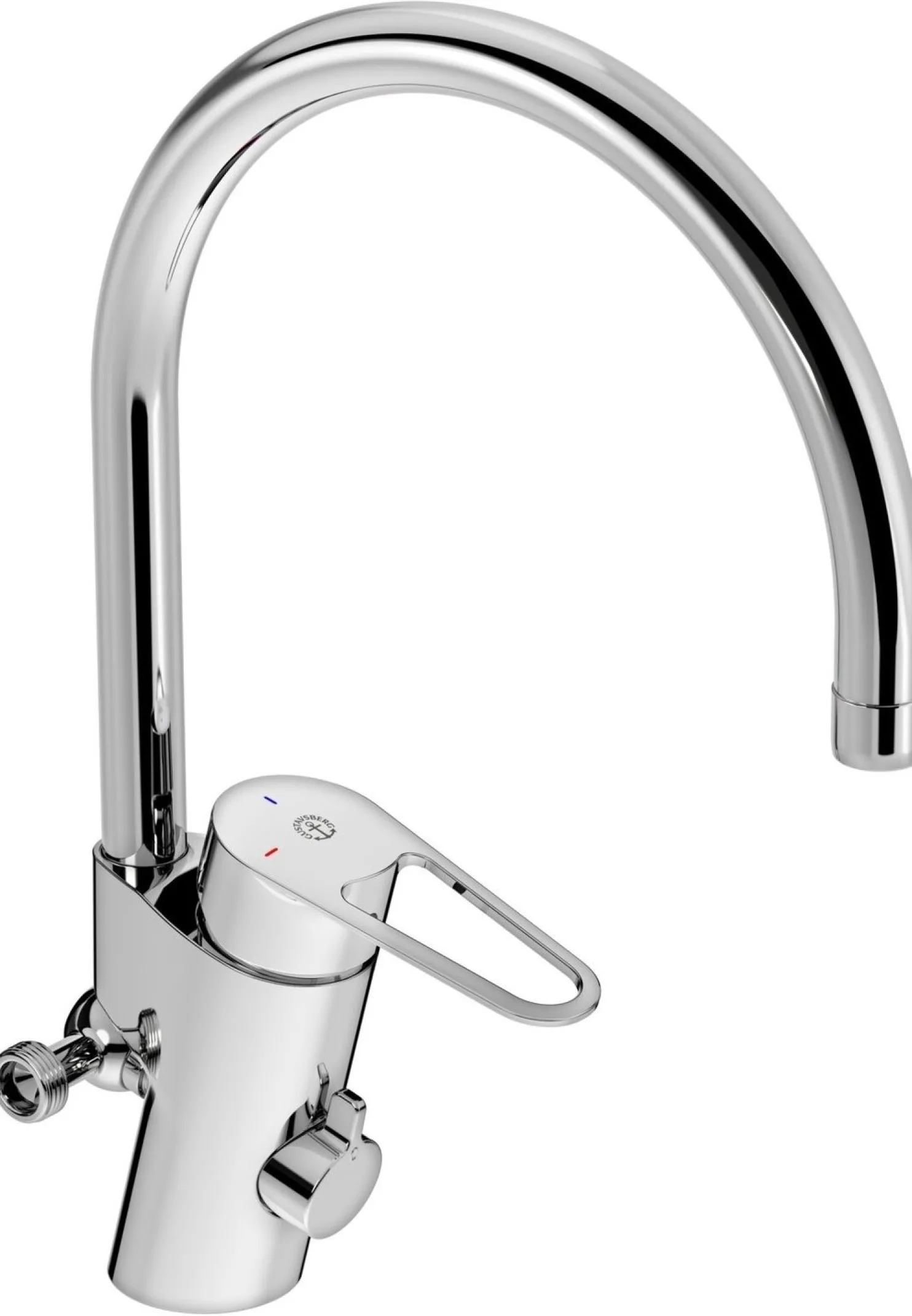Keittiöhana Gustavsberg New Nautic, korkea malli, APK-liitäntä, energialuokka A, Cold Start, kromi