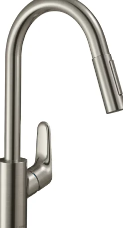 Keittiöhana Hansgrohe Focus M41 240 2jet, ulosvedettävä juoksuputki, ruostumaton teräs