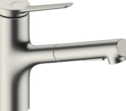 Keittiöhana Hansgrohe Zesis M33 150 2 jet, ulosvedettävä juoksuputki, sBox lite, ruostumaton teräs