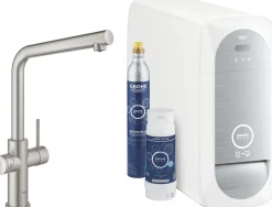 Keittiöhanapaketti Grohe Blue Home L hiilihapotuslaitteella supersteel