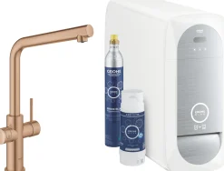 Keittiöhanapaketti Grohe Blue Home L hiilihapotuslaitteella brushed warm sunset