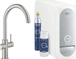 Keittiöhanapaketti Grohe Blue Home C hiilihapotuslaitteella supersteel