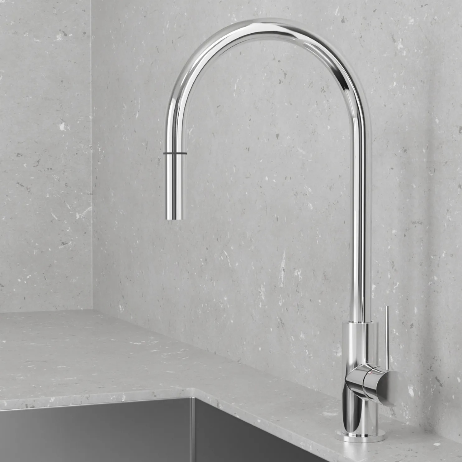 Keittiöhana Scandtap Accent Classic, ulosvedettävä juoksuputki, ruostumaton teräs