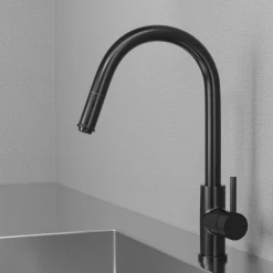 Keittiöhana Scandtap Steel Access Shadow ulosvedettävällä suuttimella