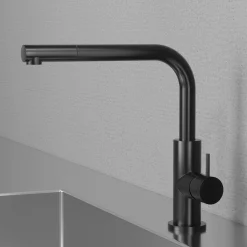 Keittiöhana Scandtap Steel Accent 90 Shadow, ulosvedettävä juoksuputki, musta