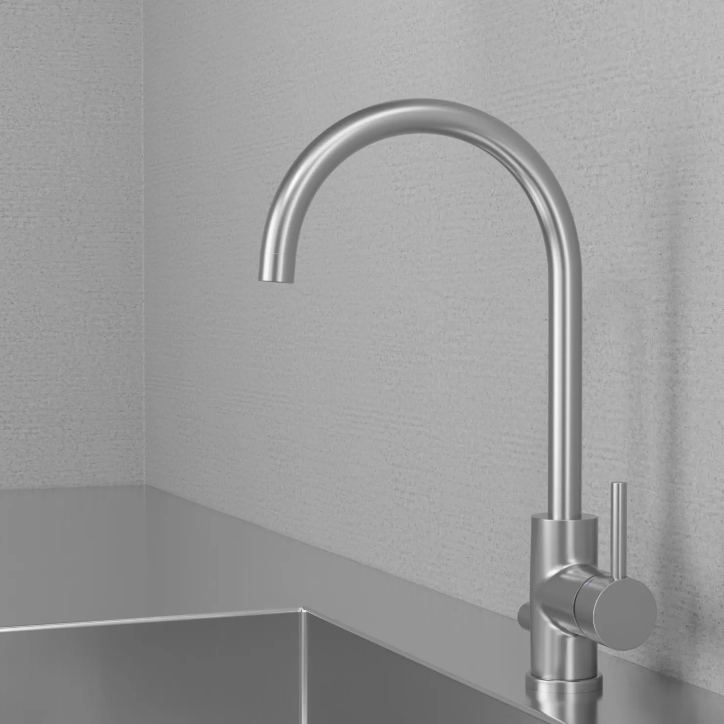 Keittiöhana Scandtap Steel Curve D pesukoneventtiilillä