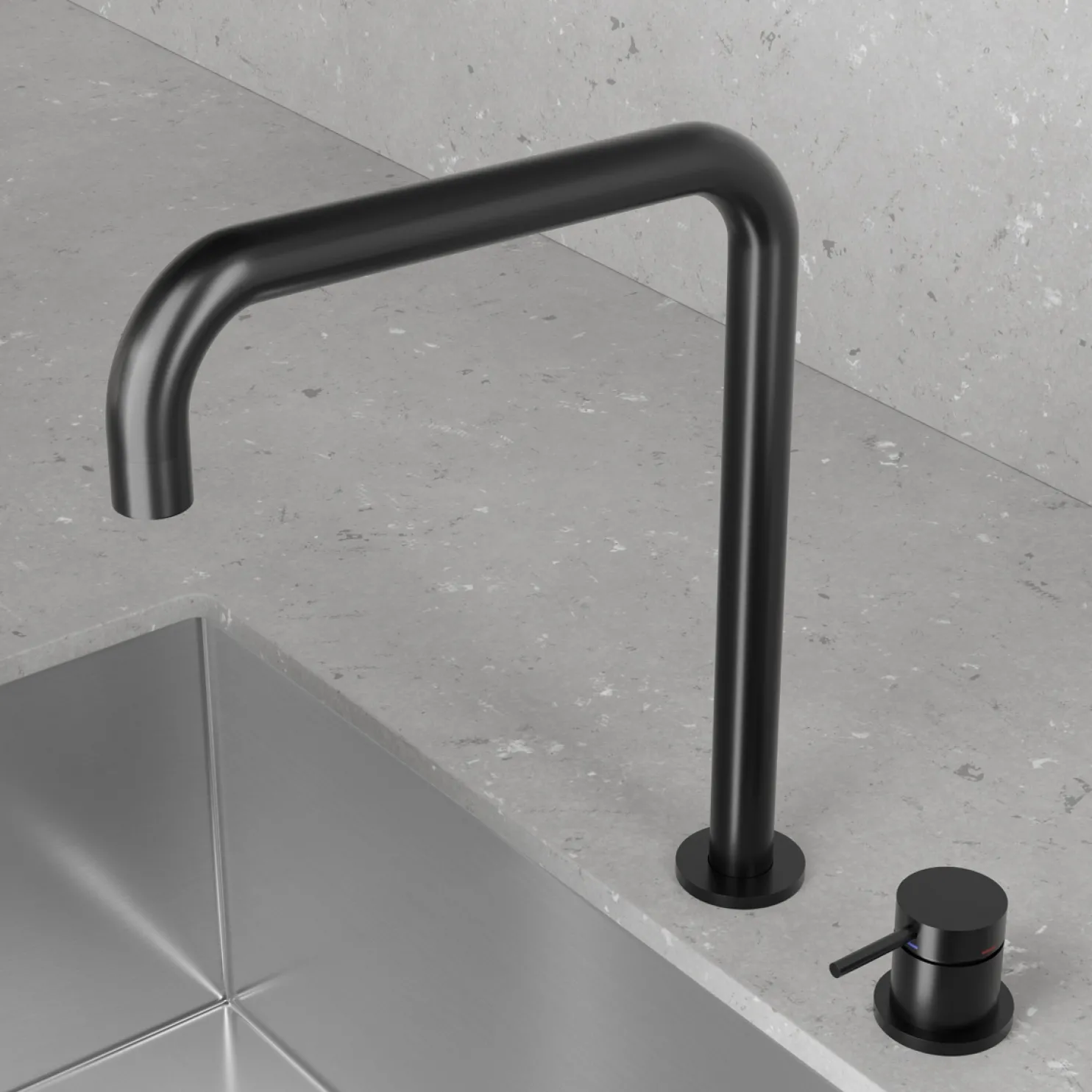 Keittiöhana Scandtap Steel Harmonized K2 Square Shadow, musta