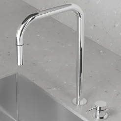 Keittiöhana Scandtap Steel Harmonized K2P Square Classic, ulosvedettävä juoksuputki, ruostumaton teräs