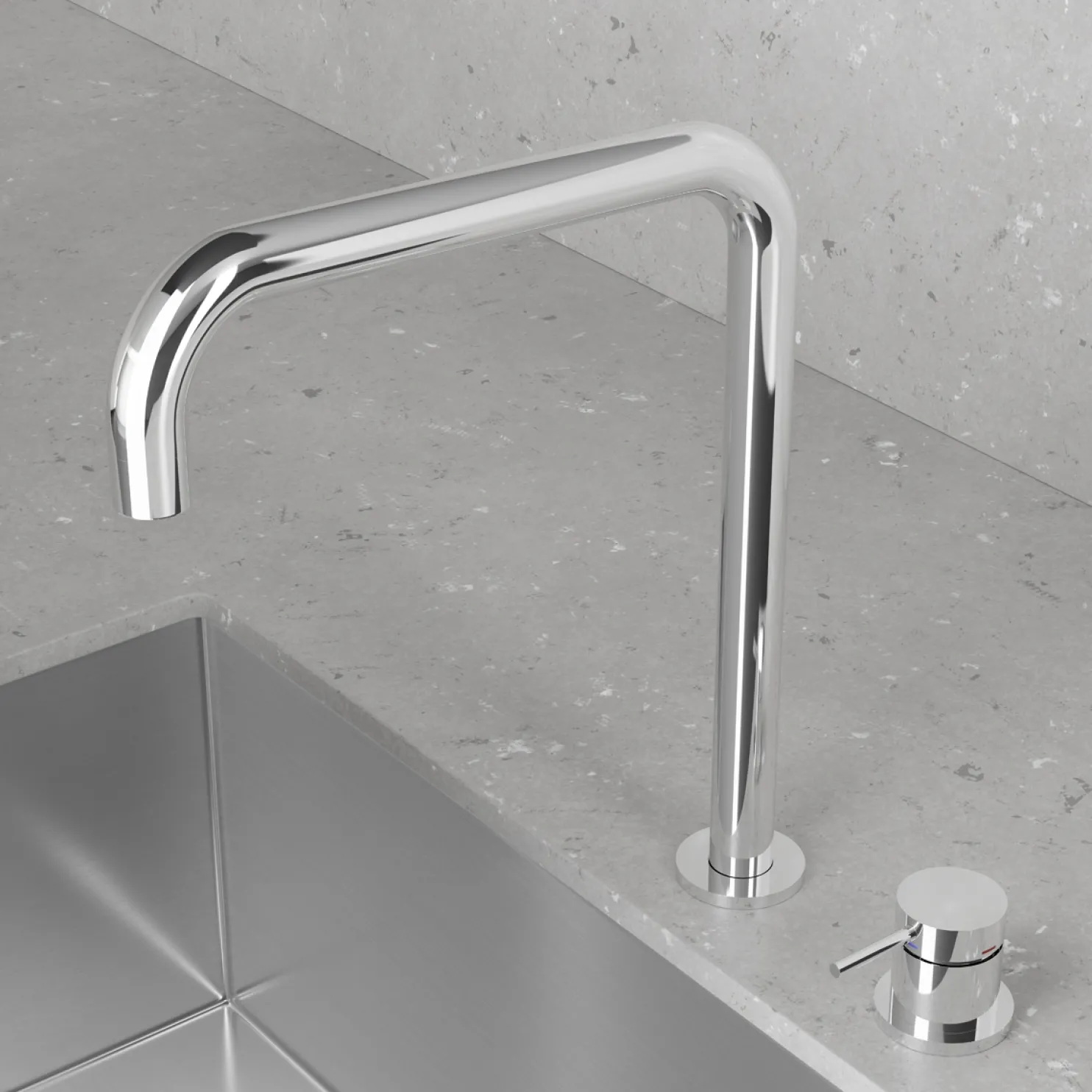 Keittiöhana Scandtap Steel Harmonized K2 Square Classic, ruostumaton teräs