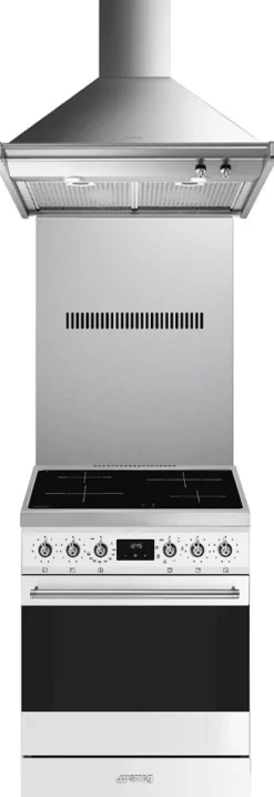Keittiöpaketti Smeg - C6IMWHM2 induktioliesi, roiskesuoja ja liesituuletin, 60 cm, valkoinen