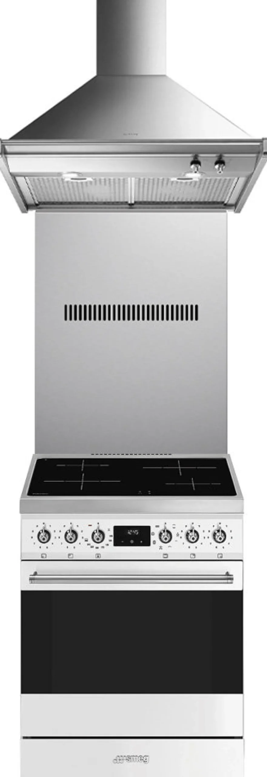 Keittiöpaketti Smeg - C6IMWHM2 induktioliesi, roiskesuoja ja liesituuletin, 60 cm, valkoinen