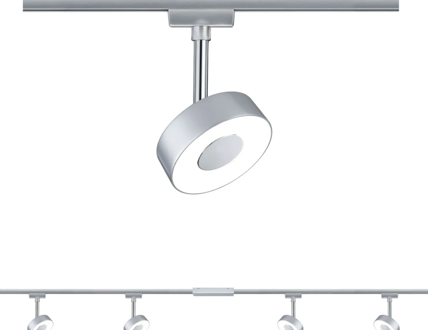 Kiskovalaisinsetti Paulmann URail Circle Basic 4x222lm 4x5.3W LED 2700K mattakromi