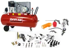 Kompressorisetti Drift-Air CT 5.5/580 5 paineilmakonetta 45 lisävarustetta ja 5 paineilmatyökalua