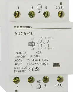 Kontaktori Malmbergs 40A 230V 4-napainen 3 moduulia