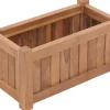 Korotettu kukkalaatikko 50x25x25 cm täysi tiikki