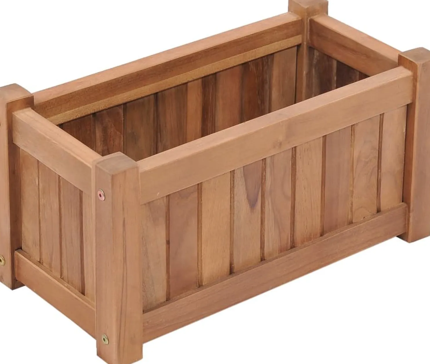 Korotettu kukkalaatikko 50x25x25 cm täysi tiikki