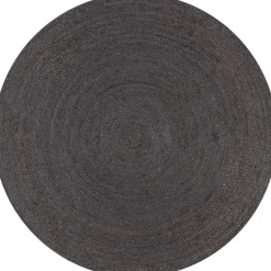Käsintehty pyöreä juuttimatto 90 cm tummanharmaa