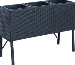 Kukkalaatikko Home4You WICKER 78x33xK54 cm, musta