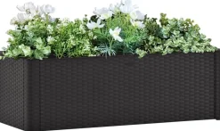 Kukkalaatikko itsekastelujärjestelmällä antrasiitti 100x43x33cm