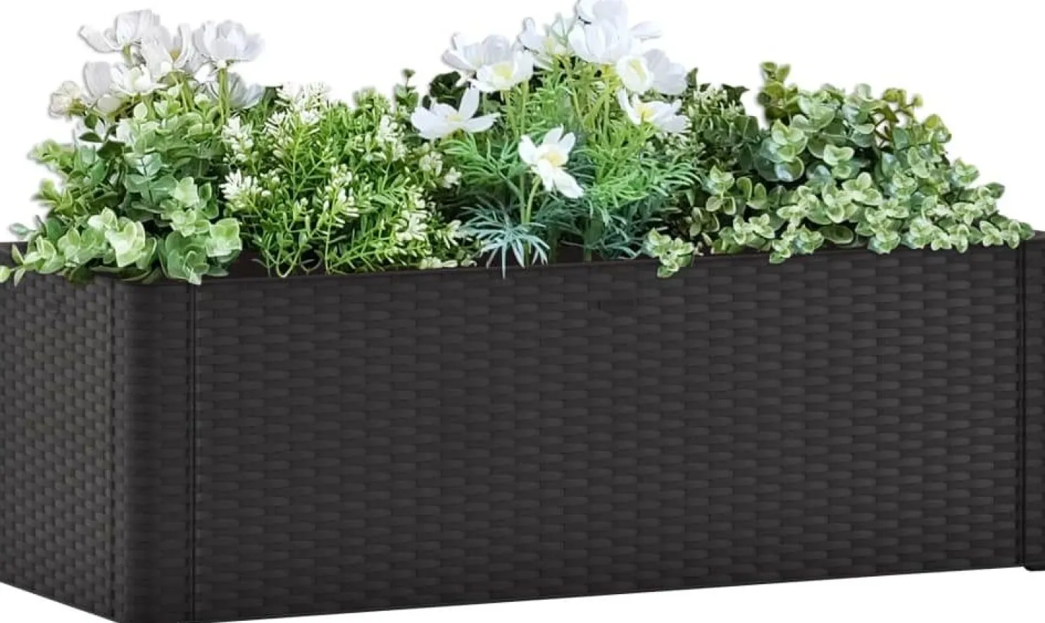 Kukkalaatikko itsekastelujärjestelmällä antrasiitti 100x43x33cm