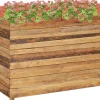 Kukkalaatikko 100x40x72 cm kierrätetty tiikki ja teräs