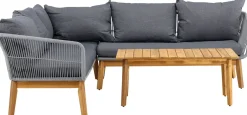 Kulmasohva ja pöytä Venture Home Chania Corner harmaa/akaasia