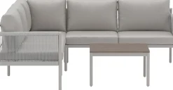 Kulmasohva terassille Venture Home Kos, sohvapöydällä, 5-istuttava, beige