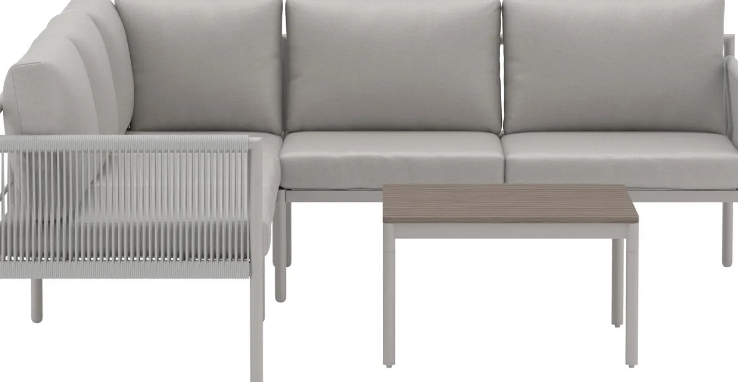 Kulmasohva terassille Venture Home Kos, sohvapöydällä, 5-istuttava, beige