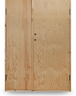 Kylmävaraston pariovi Jabo Ljusdal 130x190cm, käsittelemätön urajyrsitty vaneri