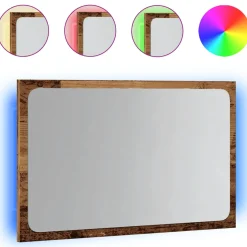 Kylpyhuoneen peili LED-valoilla, koot 60x8,5x37 cm ja 60x8,5x38 cm, eri värejä (07779)