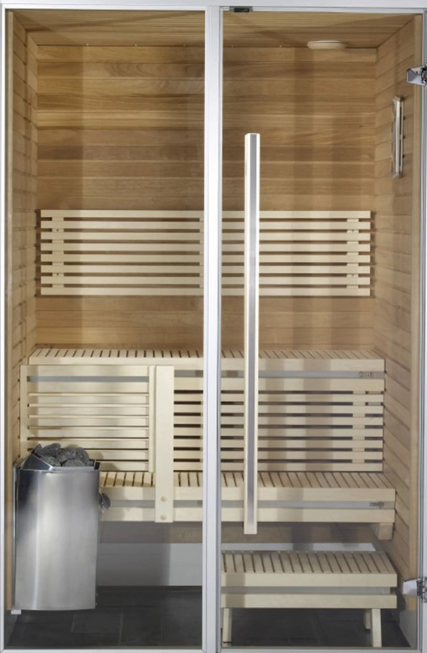 Kylpyhuonesauna Harvia Sirius Formula 1400x1240mm eri materiaaleja