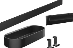 Kylpyhuonetarvikesetti Hansgrohe WallStoris, mattamusta