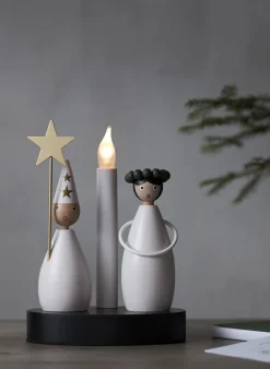 Kynttelikkö Star Trading Christmas Joy Lucia, 16x10x21cm, valkoinen